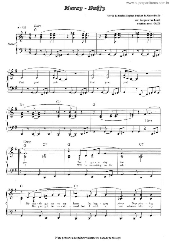 Partitura da música Mercy