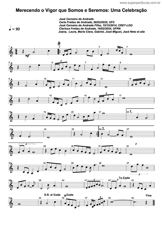 Partitura da música Merecendo O Vigor Que Somos E Seremos: Uma Celebração