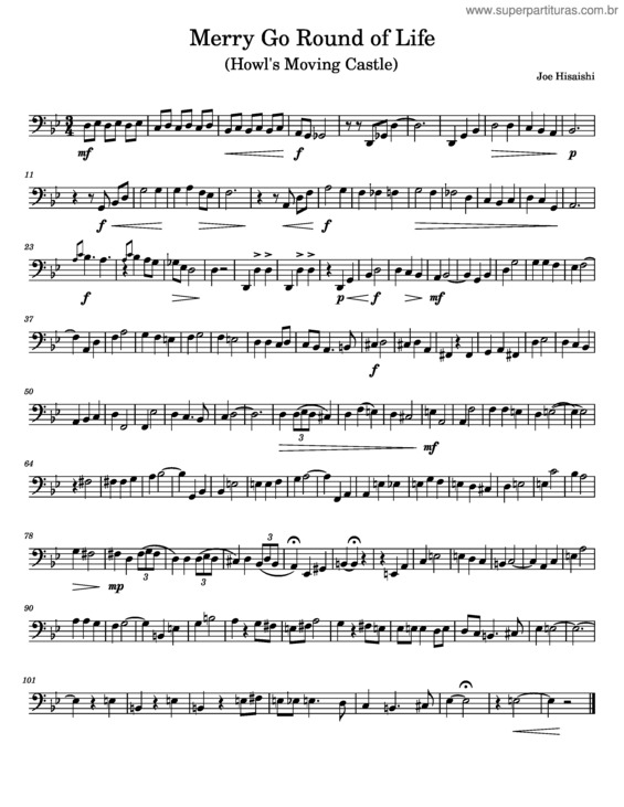 Partitura da música Merry Go Round Of Life – Howl`S Moving Castle v.2