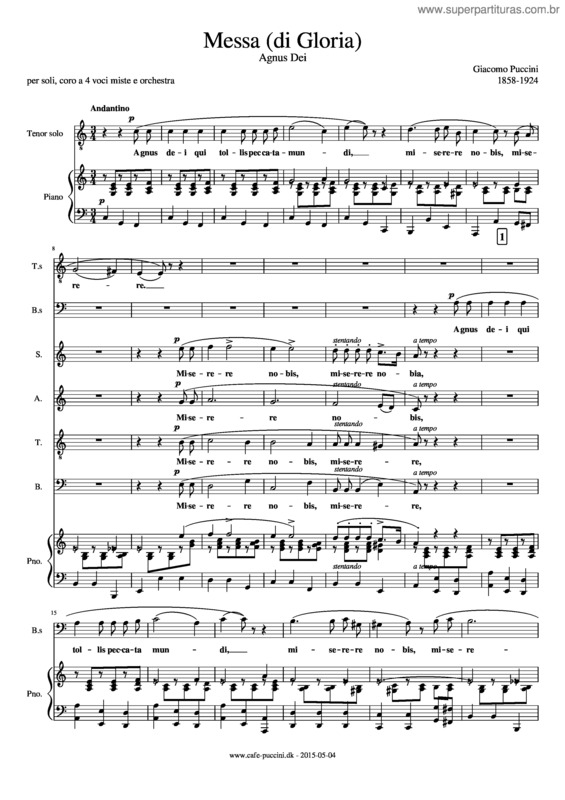 Partitura da música Messa v.4