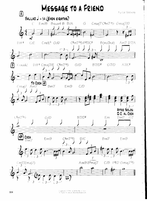 Partitura da música Message To A Friend