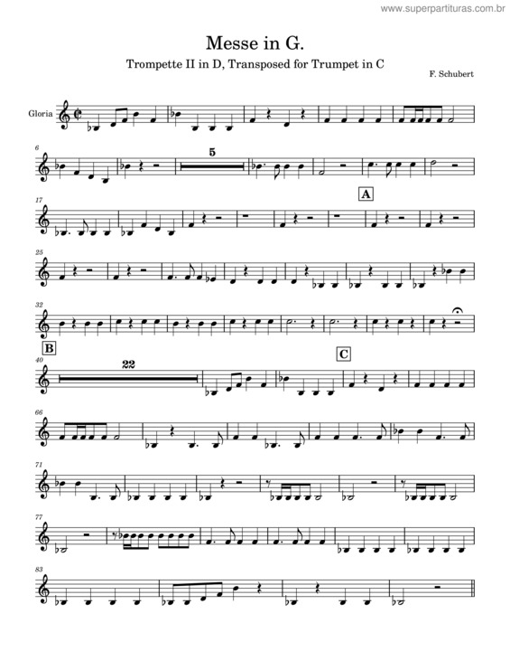 Partitura da música Messe In G  – Franz Schubert Messe In G–Gloria