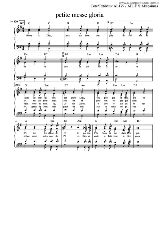 Partitura da música Messe Petite Gloria–Al179–Dp–Satb–Ordi