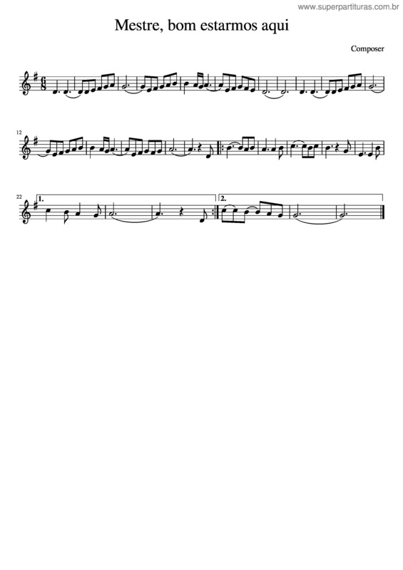 Partitura da música Mestre,_Bom_Estarmos_Aqui