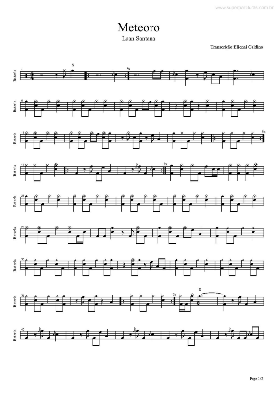 Partitura da música Meteoro v.2