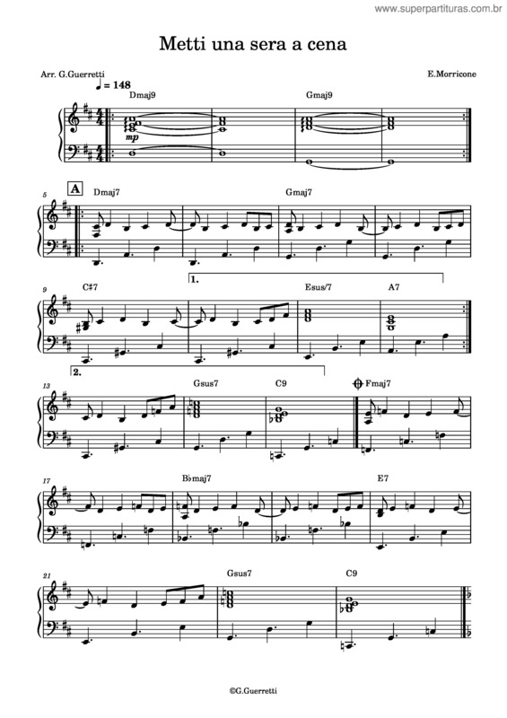 Partitura da música Metti Una Sera A Cena
