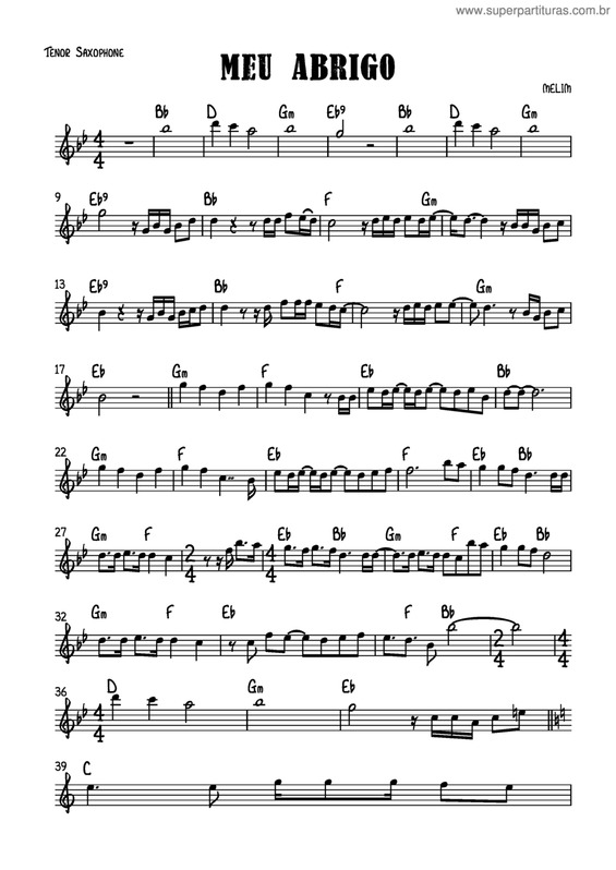 Partitura da música Meu Abrigo v.2