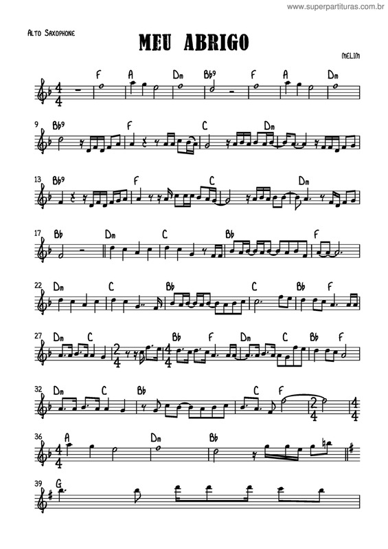 Partitura da música Meu Abrigo v.3