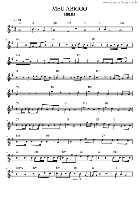 Partitura da música Meu Abrigo v.4