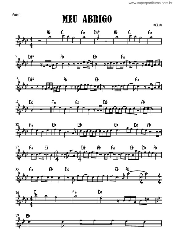 Partitura da música Meu Abrigo