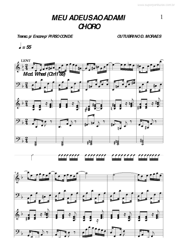 Partitura da música Meu Adeus ao Adami