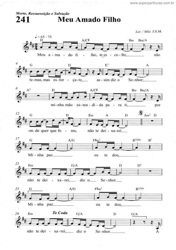 Partitura da música Meu Amado Filho