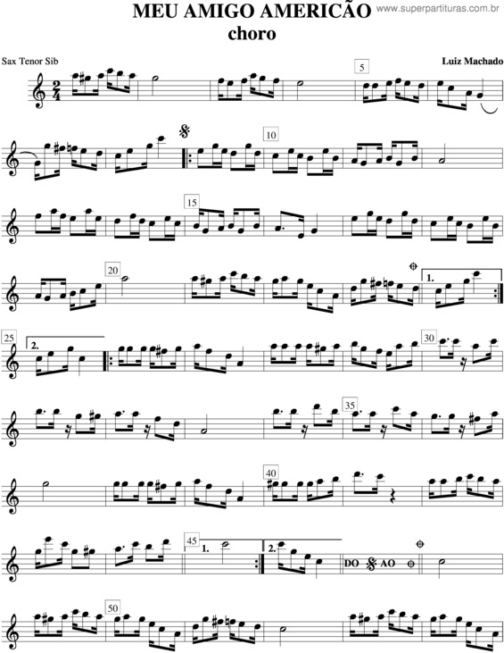 Partitura da música Meu Amigo Americão