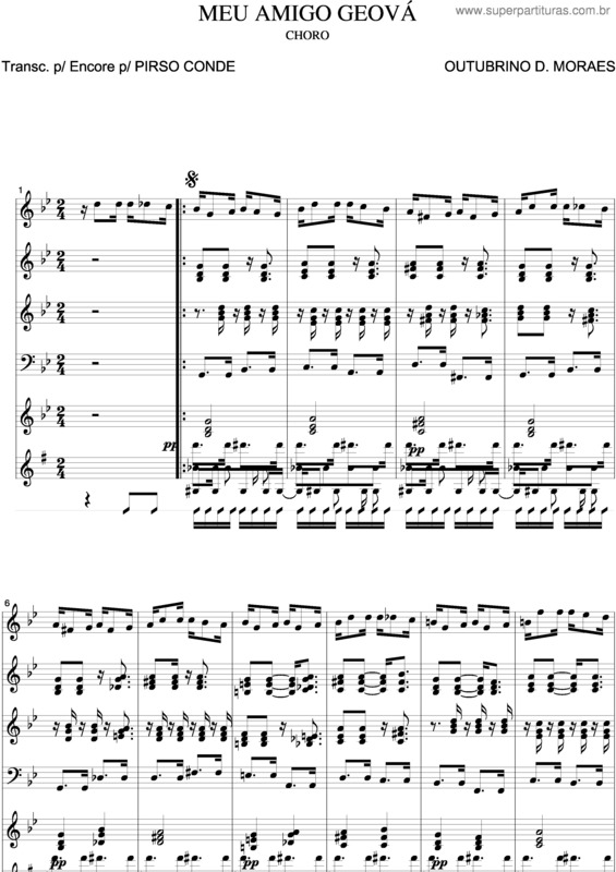 Partitura da música Meu Amigo Geová