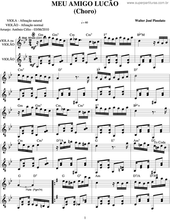 Partitura da música Meu Amigo Lucão v.6