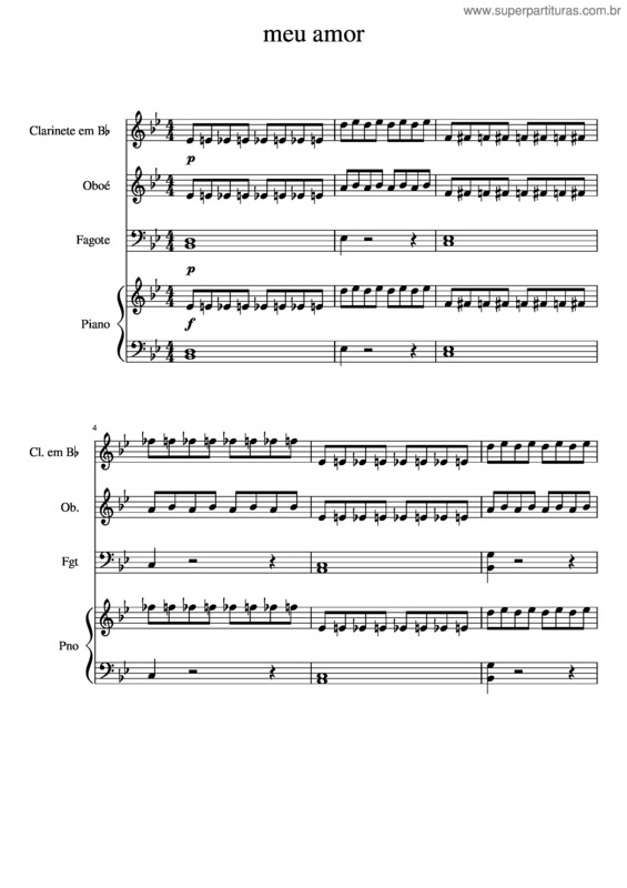 Partitura da música Meu Amor Com Piano v.2