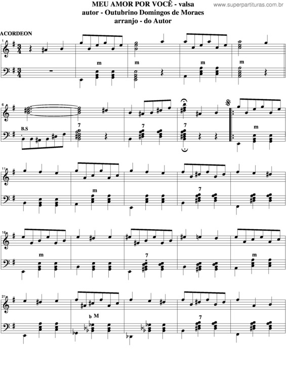 Partitura da música Meu Amor Por Você v.3