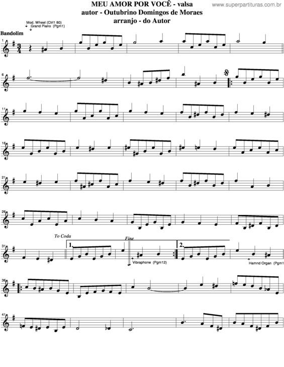 Partitura da música Meu Amor Por Você v.4