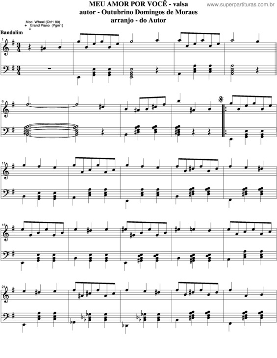 Partitura da música Meu Amor Por Você v.5