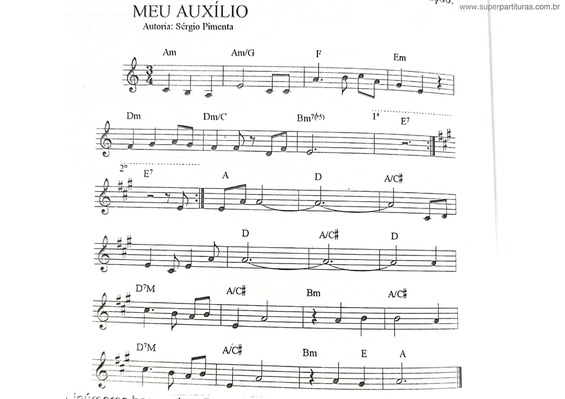 Partitura da música Meu Auxílio