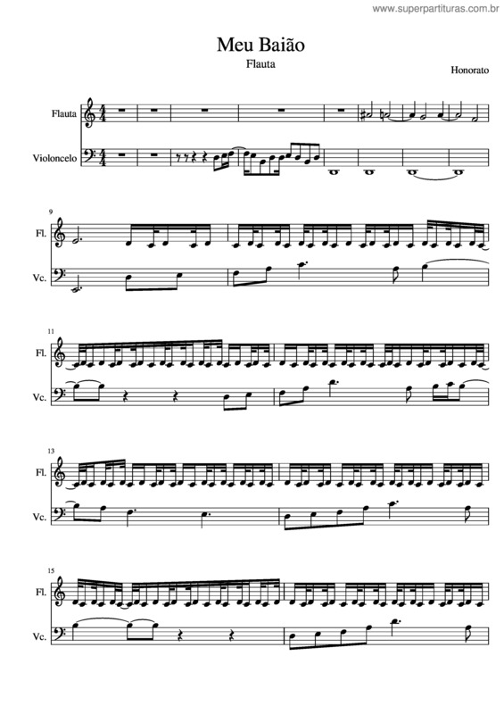 Partitura da música Meu Baiao Flauta