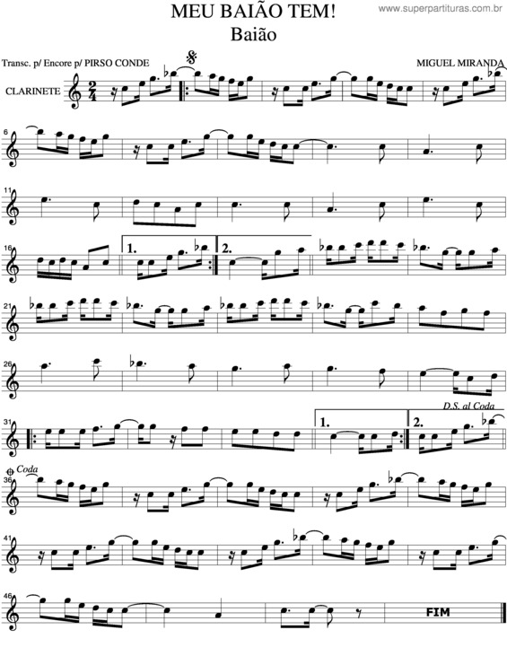 Partitura da música Meu Baiao Tem