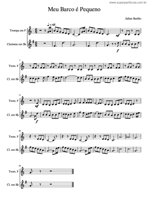 Partitura da música Meu Barco É Pequeno v.2