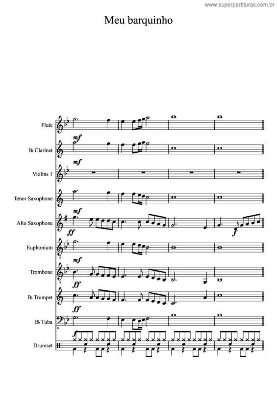 Partitura da música Meu Barquinho v.3