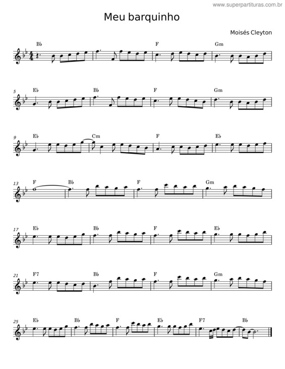 Partitura da música Meu Barquinho v.6