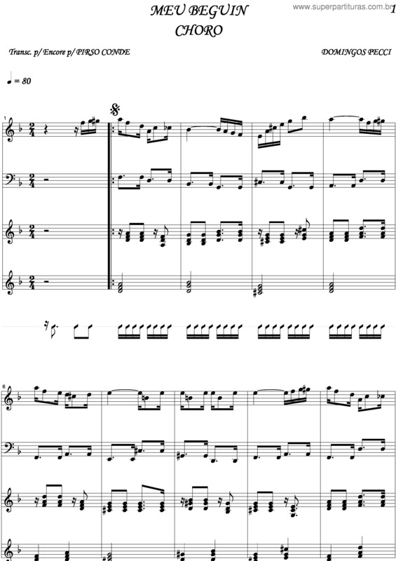 Partitura da música Meu Beguim v.2