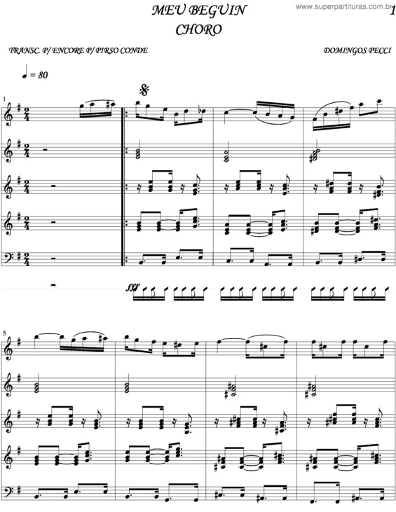 Partitura da música Meu Beguim