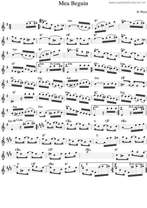 Partitura da música Meu Beguin