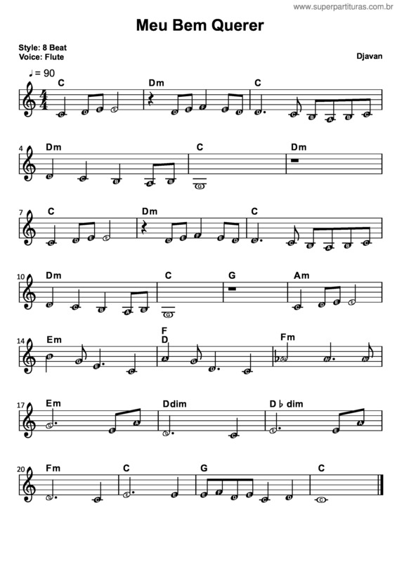 Partitura da música Meu Bem Querer v.13