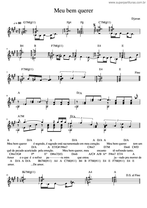 Partitura da música Meu Bem Querer v.14