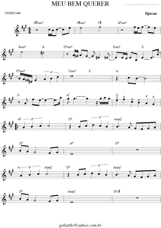 Partitura da música Meu bem querer v.2