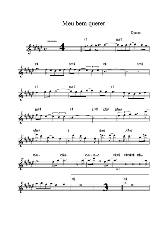 Partitura da música Meu Bem Querer v.8