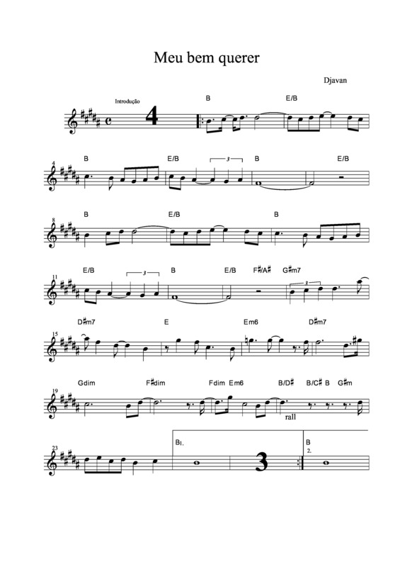 Partitura da música Meu Bem Querer v.9