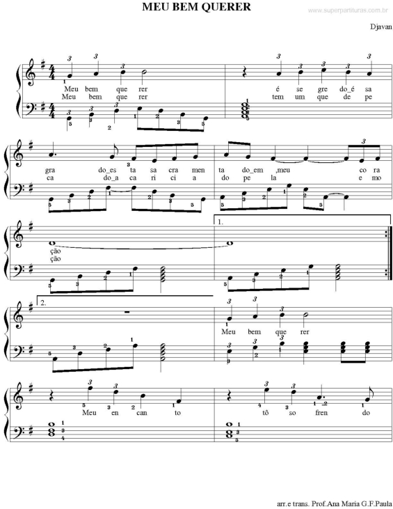 Partitura da música Meu Bem Querer