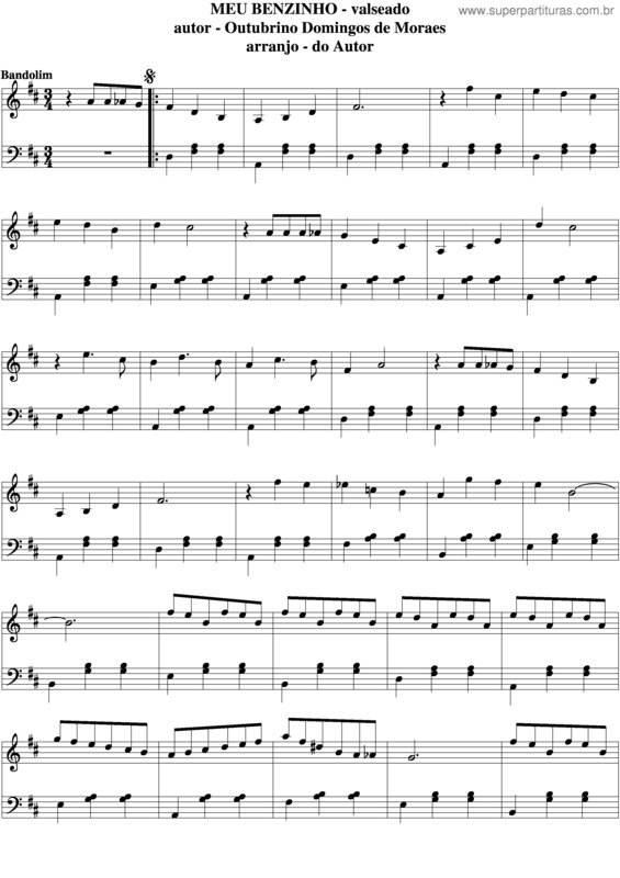 Partitura da música Meu Benzinho v.4