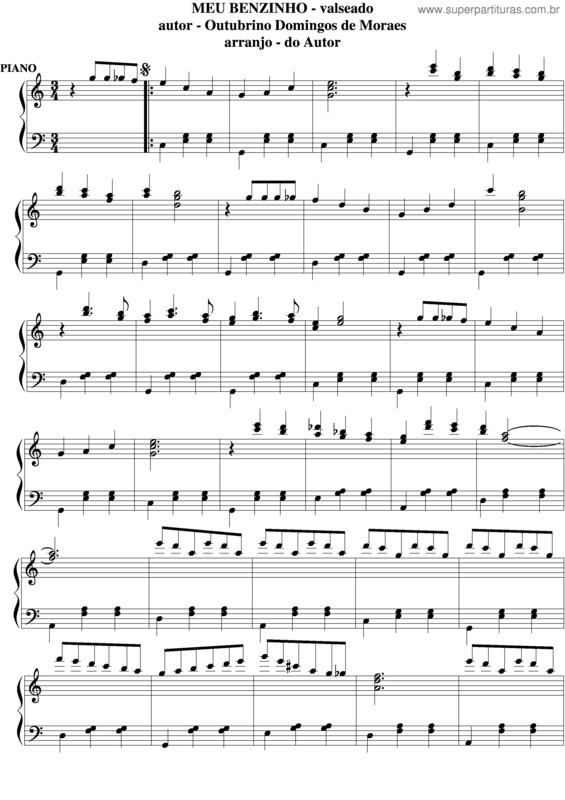 Partitura da música Meu Benzinho v.5