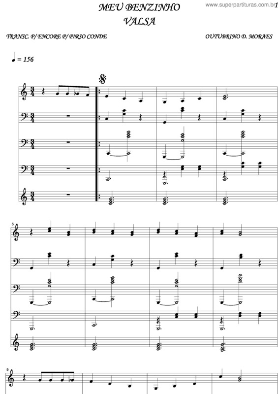 Partitura da música Meu Benzinho