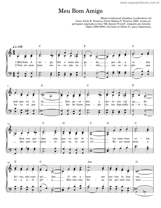 Partitura da música Meu Bom Amigo