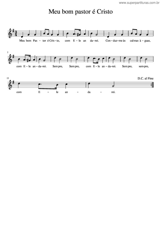 Partitura da música Meu Bom Pastor Cristo