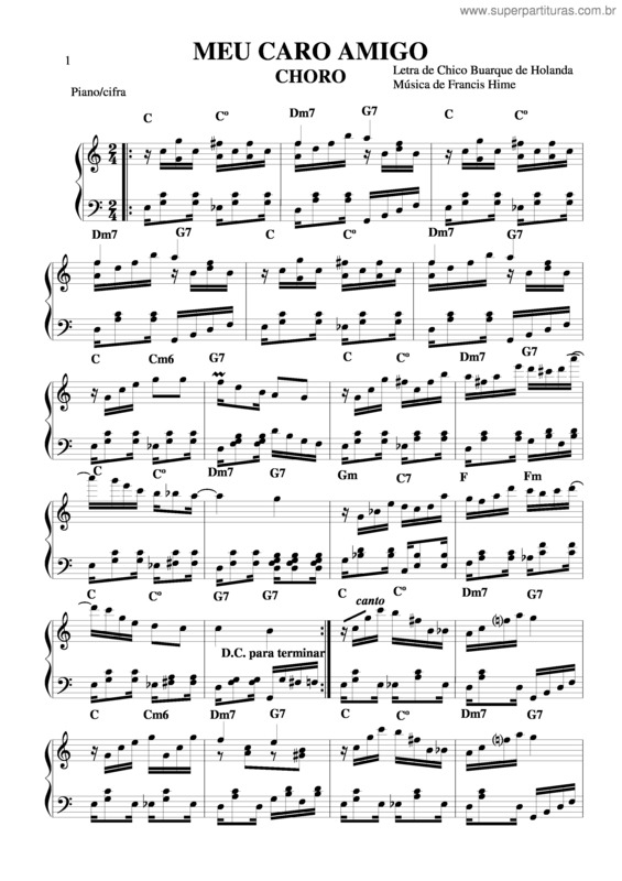 Partitura da música Meu Caro Amigo v.3