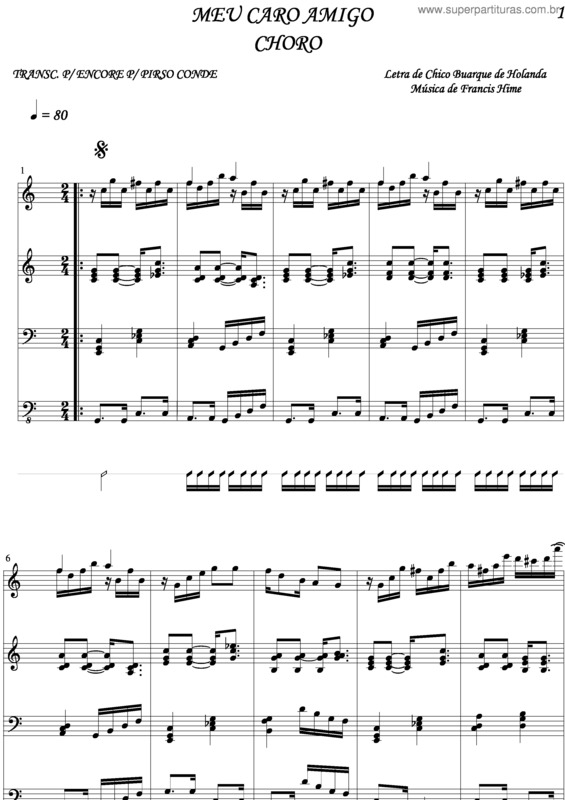 Partitura da música Meu Caro Amigo v.5