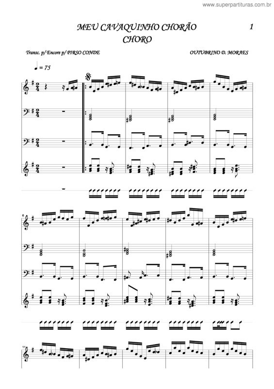 Partitura da música Meu Cavaquinho Chorão v.4