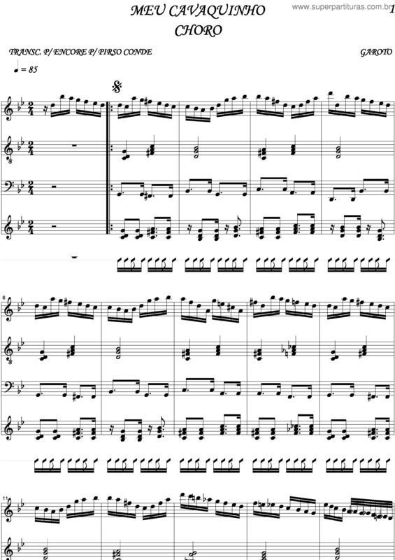 Partitura da música Meu Cavaquinho v.2