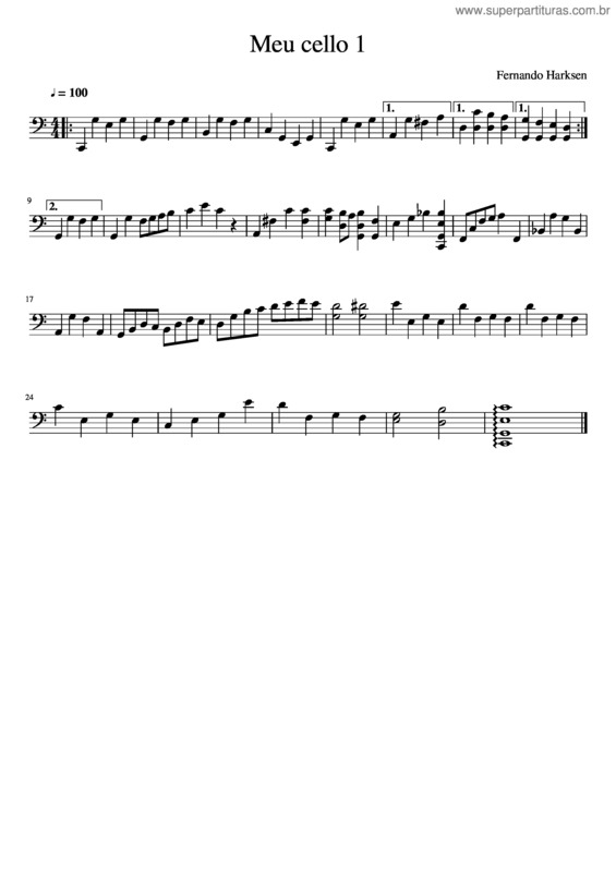 Partitura da música Meu Cello 1