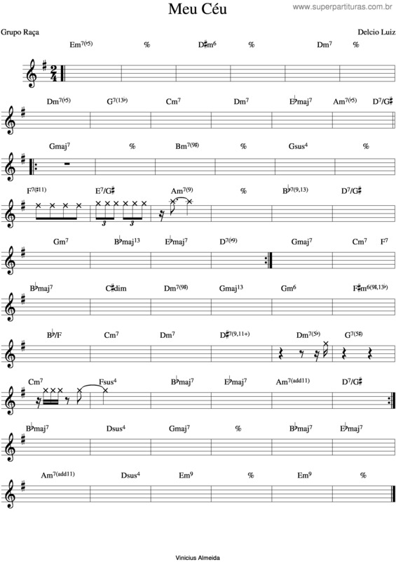 Partitura da música Meu Céu v.2