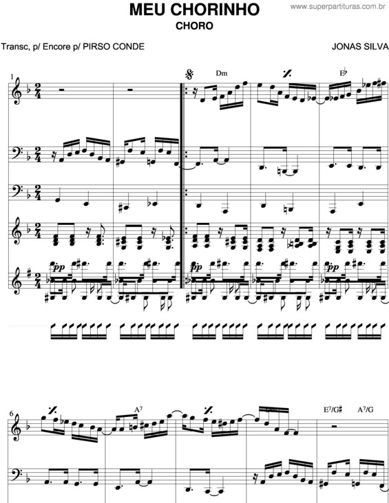 Partitura da música Meu Chorinho J. Silva